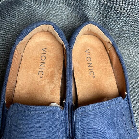 VIONIC Navy Blue Canvas Sneaker Joey Arch Support Shoes Womens 8.5 Comfort - Picture 7 of 8
